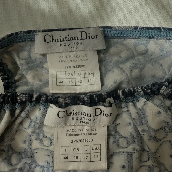 Authentic Christian Dior Navy Logo String Bikini Set – Size 12 - Picture 5 of 6